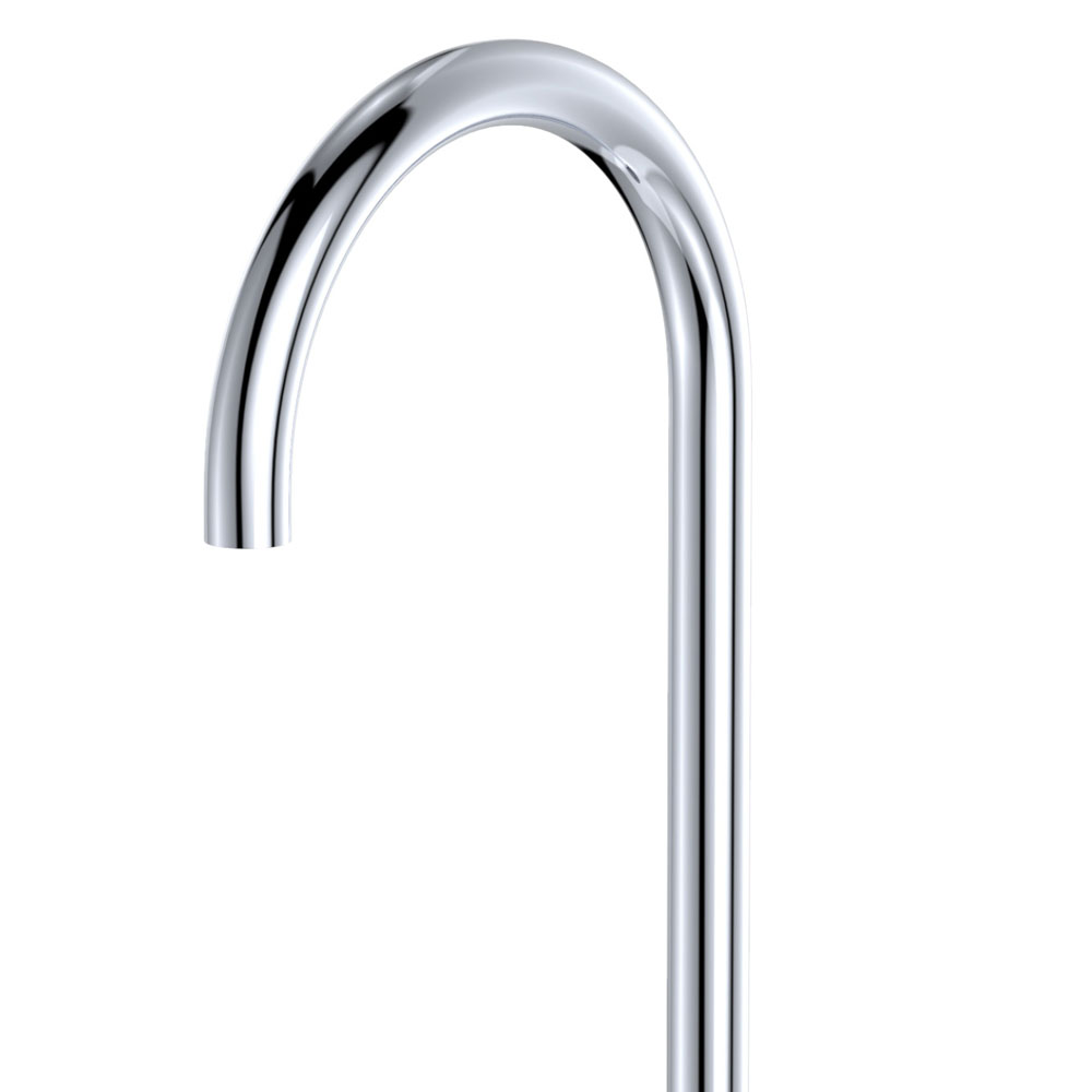 Kaya Gooseneck Floor Mounted Bath Outlet, Chrome