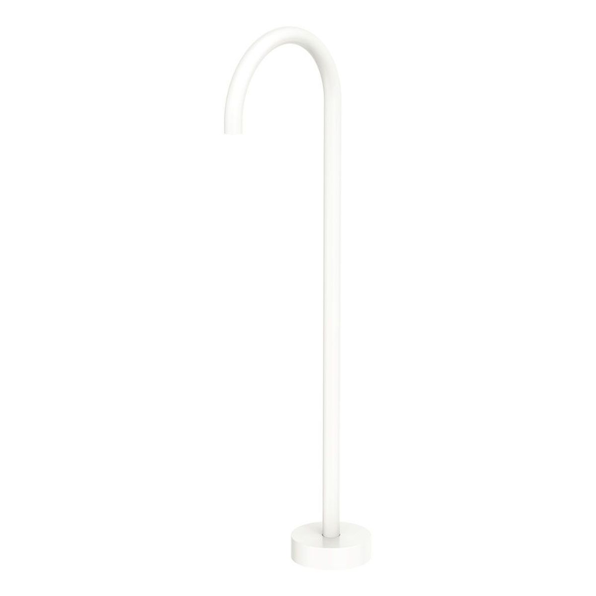 Kaya Gooseneck Floor Mounted Bath Outlet, Matte White