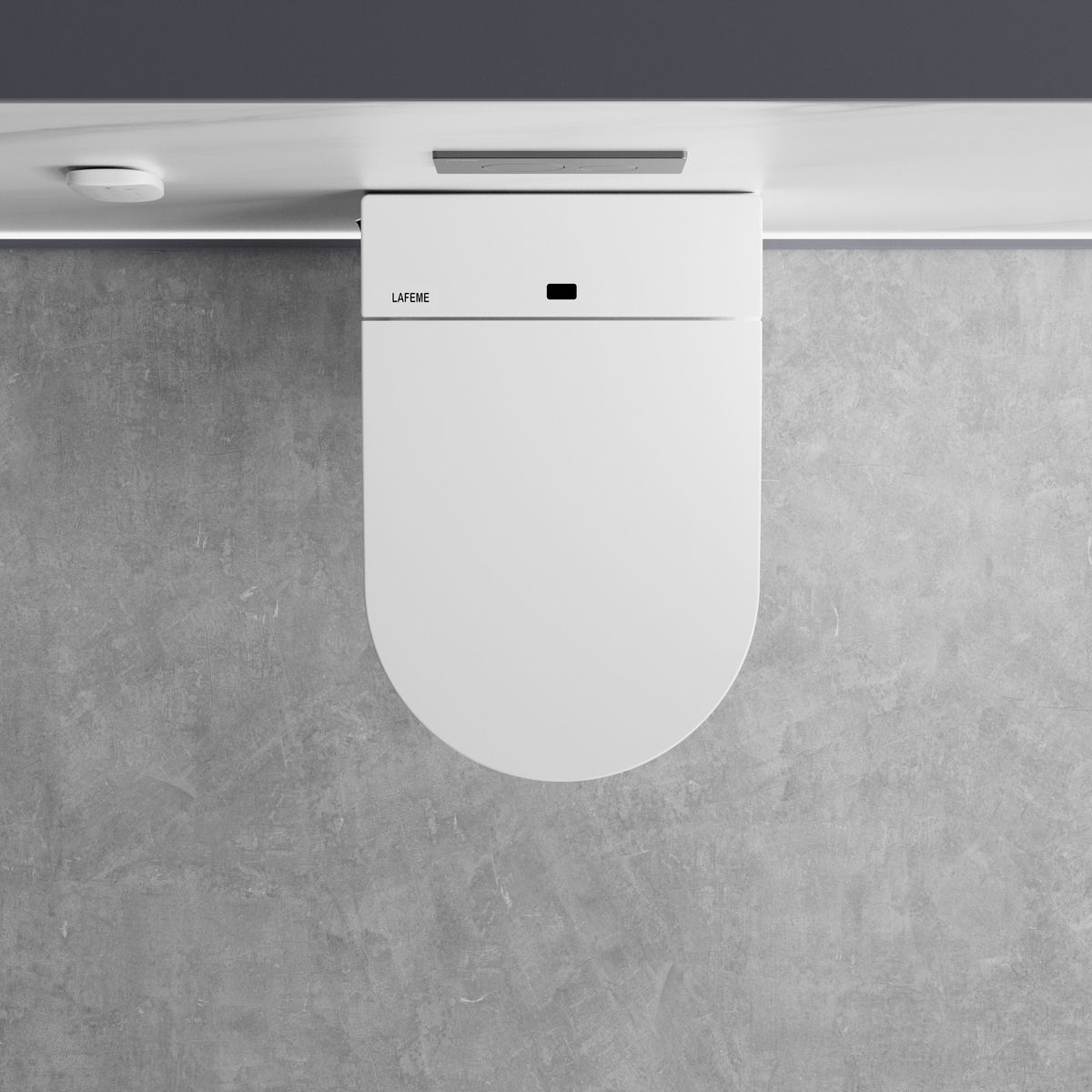 Crawford Inwall Cistern Floor Pan Smart Toilet With Gun Metal Flush Plate