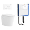 Autolux Inwall Cistern Floor Pan Smart Toilet With Matte White Flush Plate