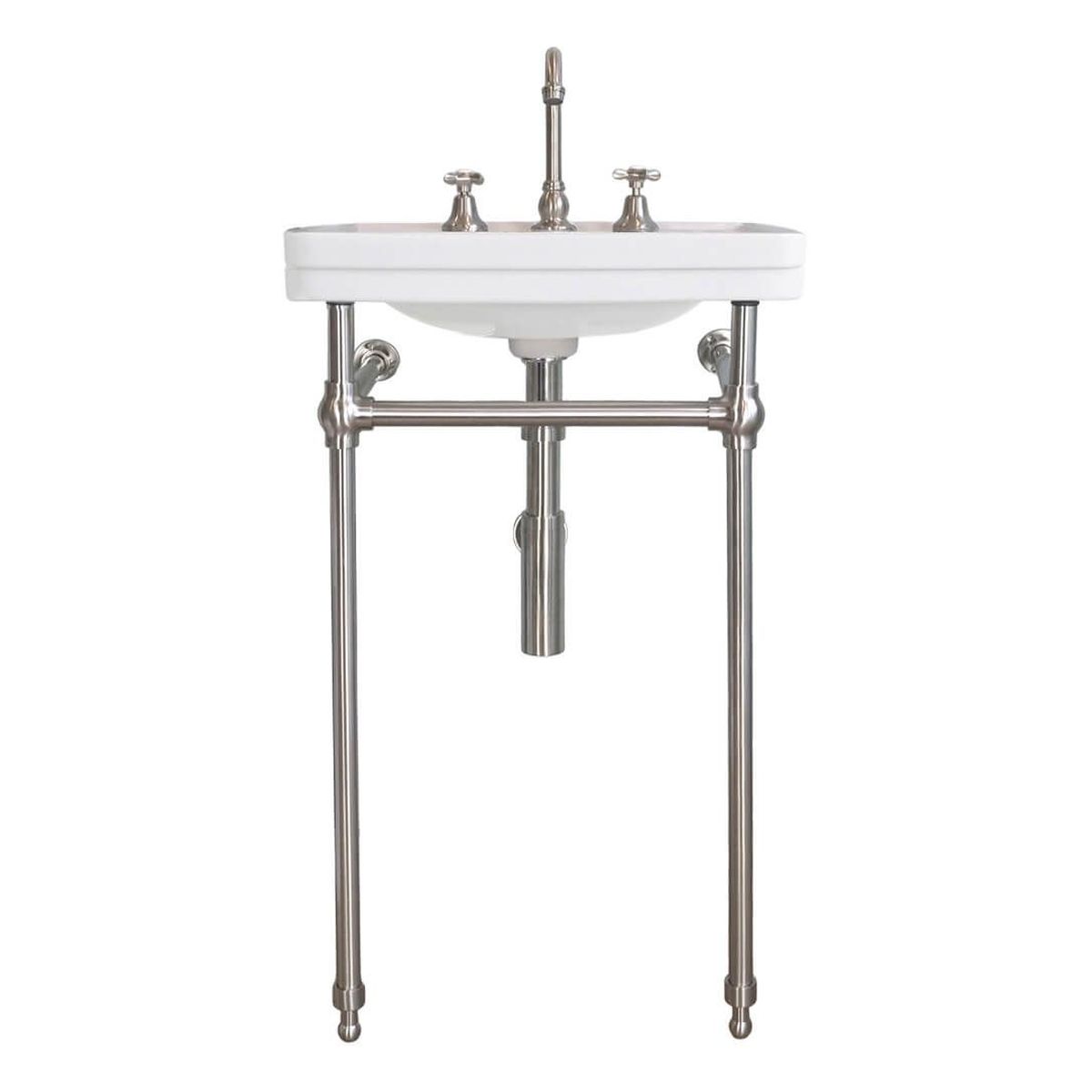 Stafford 58 x 45 Nuovo Basin Stand - Brushed Nickel, No Taphole