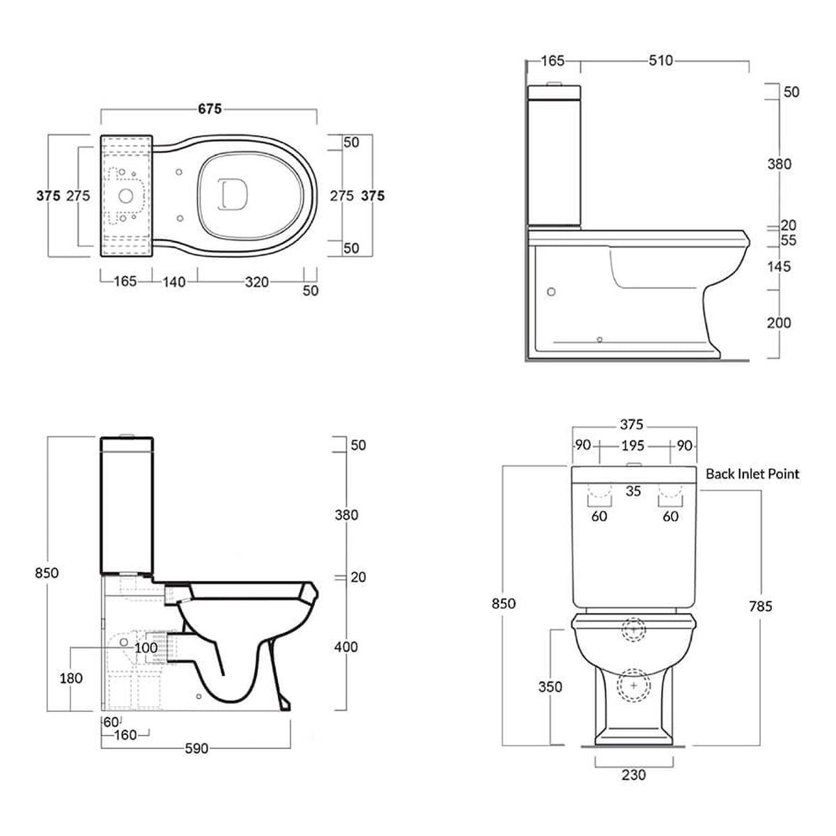 Stafford Back to Wall Toilet Suite - Gloss White with Chrome Hinges