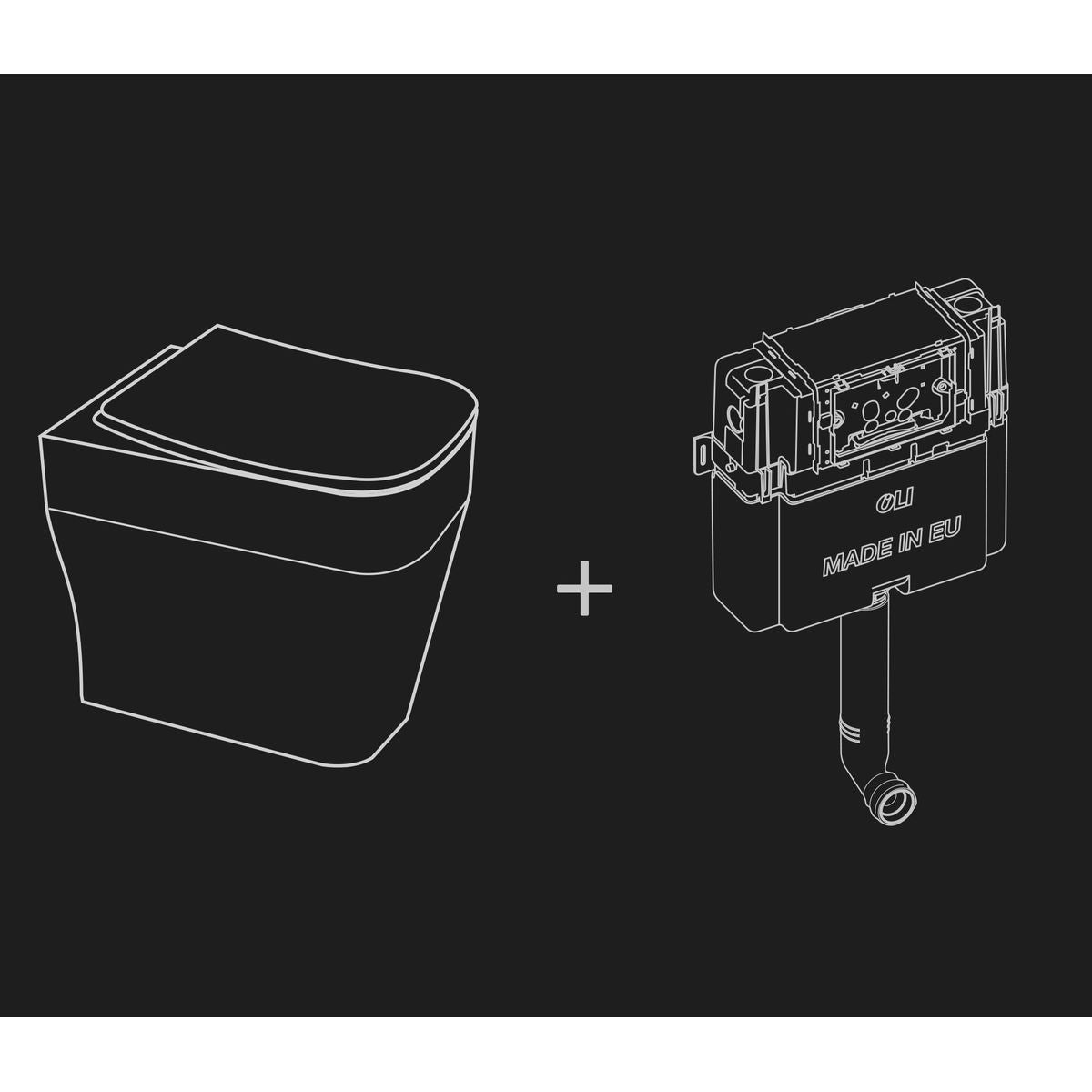 Studio Bagno Synthesis Eco Wall Faced Package With Expert Evo Pneumatic Cistern