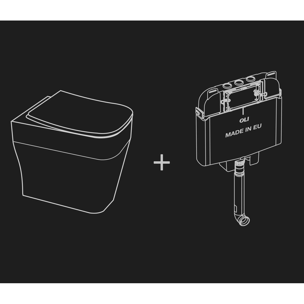 Studio Bagno Synthesis Eco Wall Faced Package With Oli 74 Pneumatic Cistern