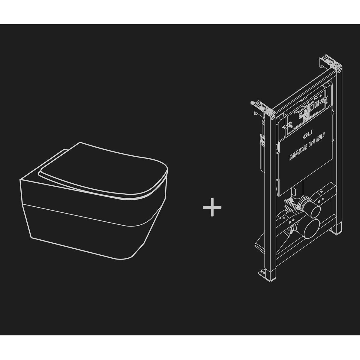 Studio Bagno Synthesis Eco Wall Hung Package With Expert Evo With Frame Pneumatic Cistern