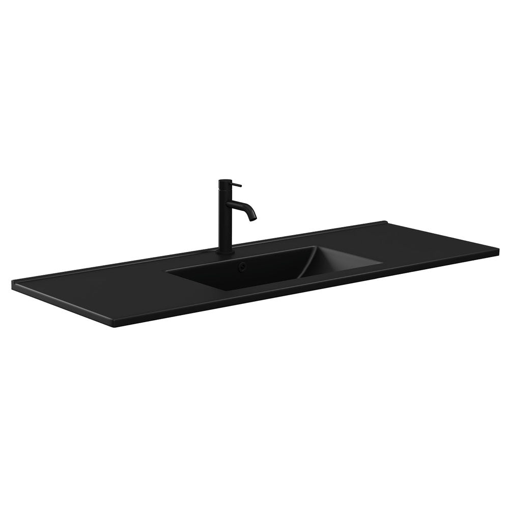 Dolce Matte Black Full Depth Ceramic Basin-Top 1200 - 3 Tap Holes