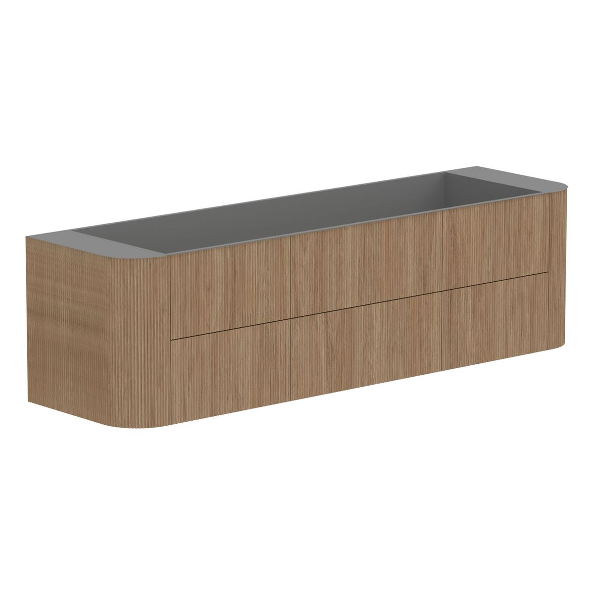 Thirroul Prime Oak 1800 Wall Hung Vanity, Double Bowl