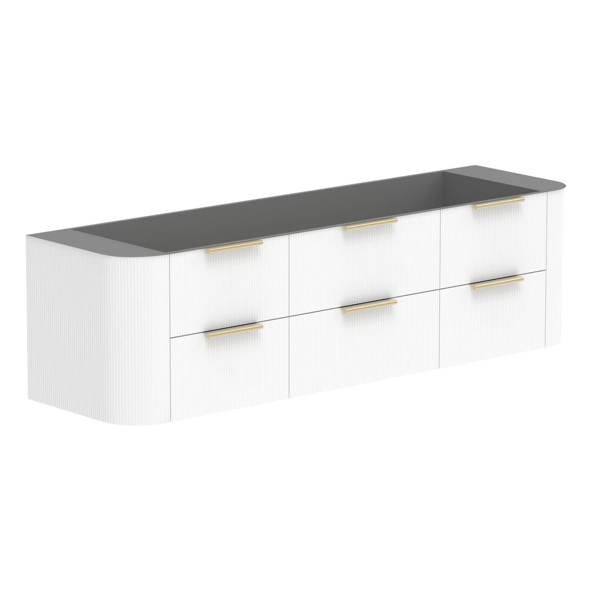 Thirroul Ultra White Matte 1800 Wall Hung Vanity, Left Offset Bowl