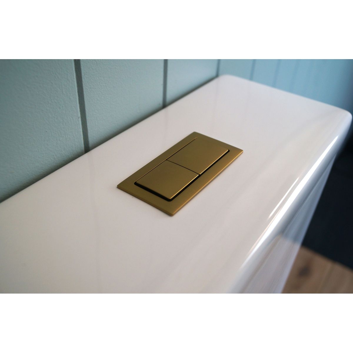 Rectangle Brushed Brass Flush Button