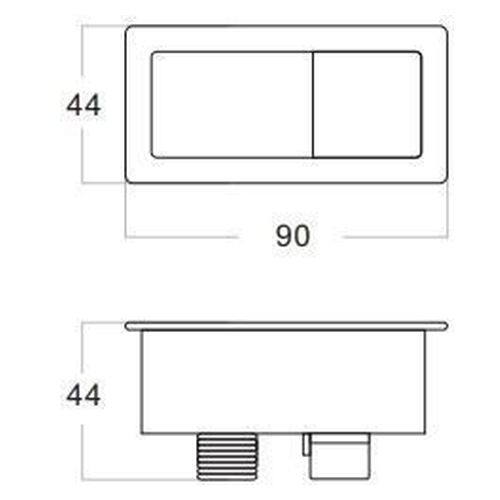 Rectangle Brushed Gunmetal Flush Button