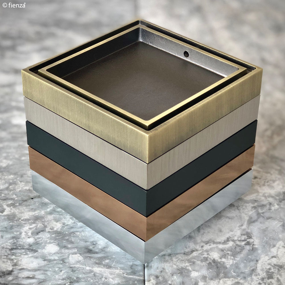 Square Tile Bed Floor Waste, 75mm Outlet, Matte Black