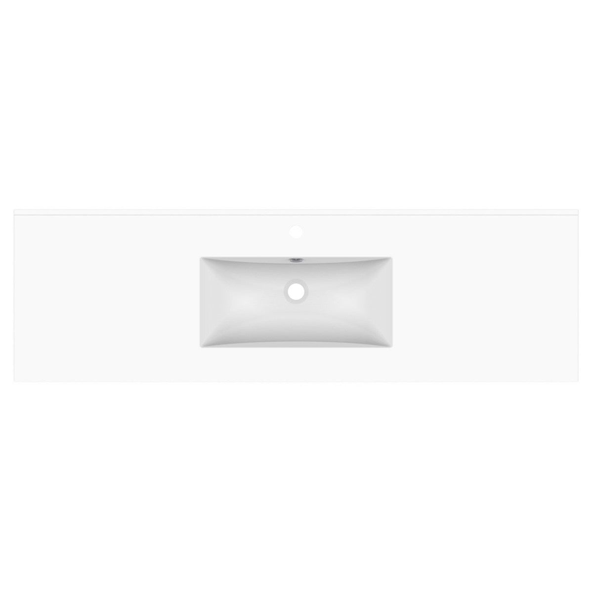 Glacier Ceramic Moulded Top 1500mm Centre Bowl 1 Tap Hole in Gloss White