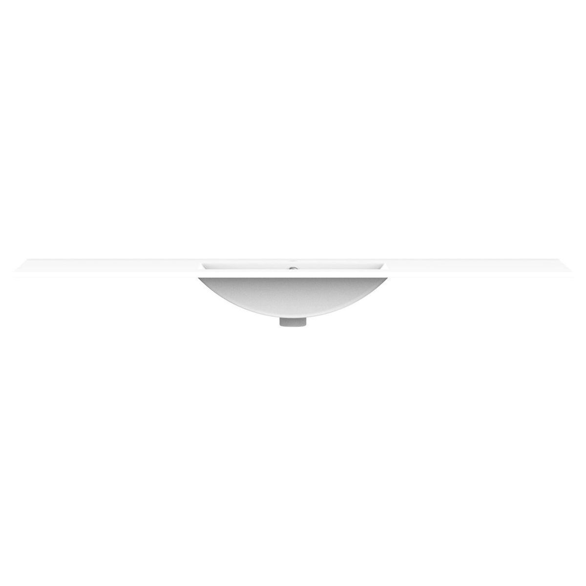 Glacier Ceramic Moulded Top 1500mm Centre Bowl 1 Tap Hole in Gloss White
