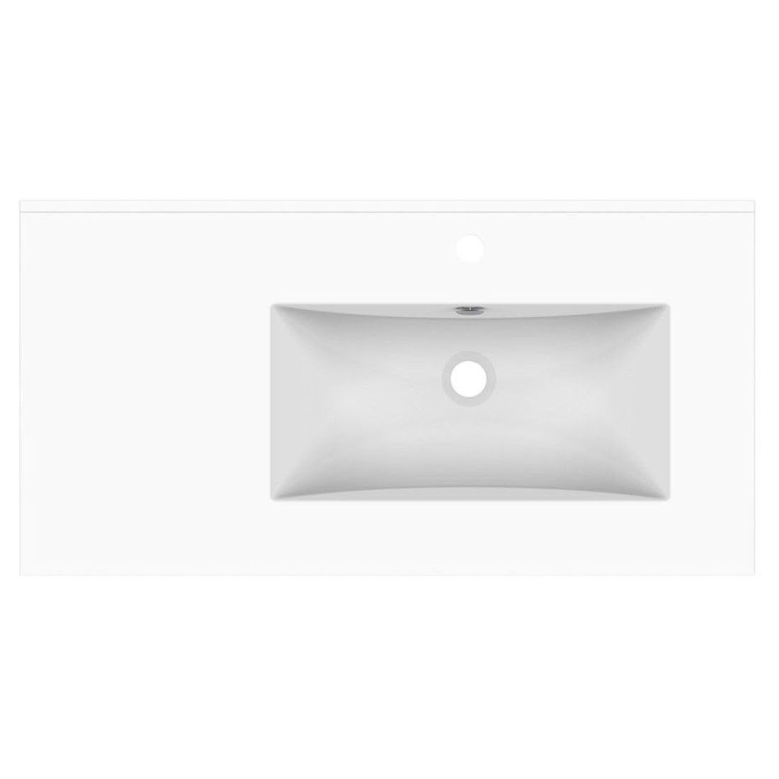 Glacier Ceramic Moulded Top 900mm Right Bowl 1 Tap Hole in Gloss White