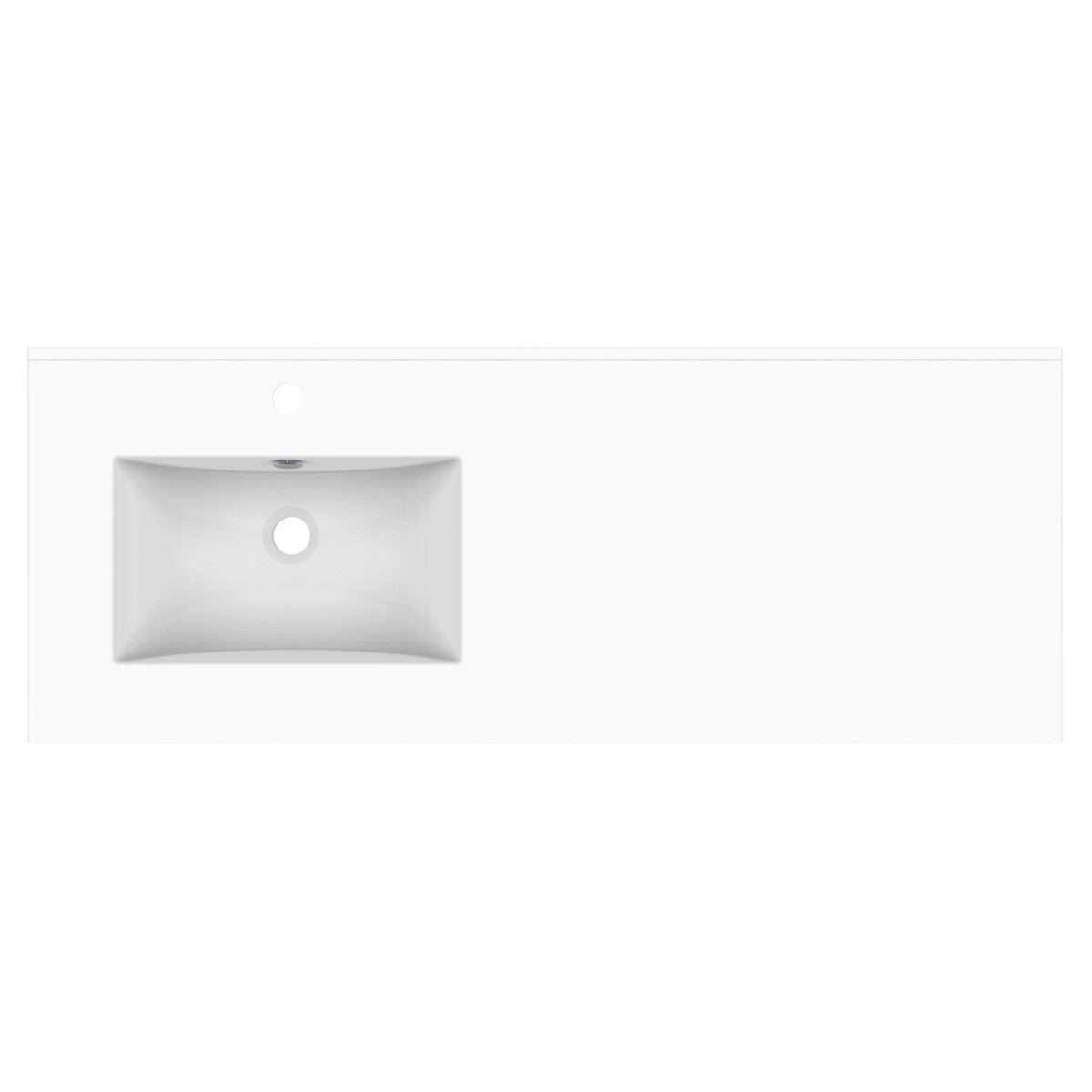Glacier Ceramic Moulded Top 1200mm Left Bowl 1 Tap Hole in Gloss White