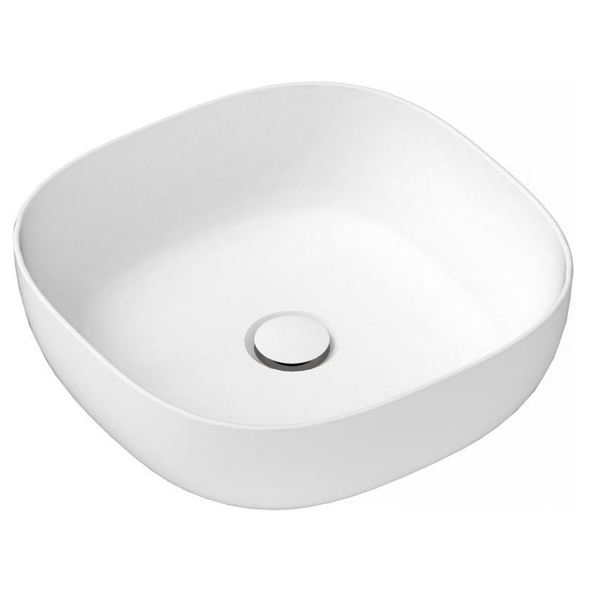 Glam Square Above Counter Basin in Gloss White
