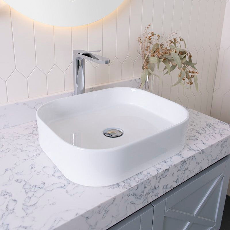 Louie Above Counter Basin, Matte White