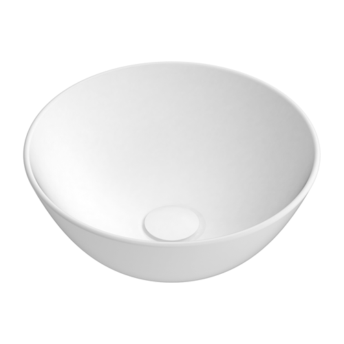 Pluto Above Counter Ceramic Basin - Matte White