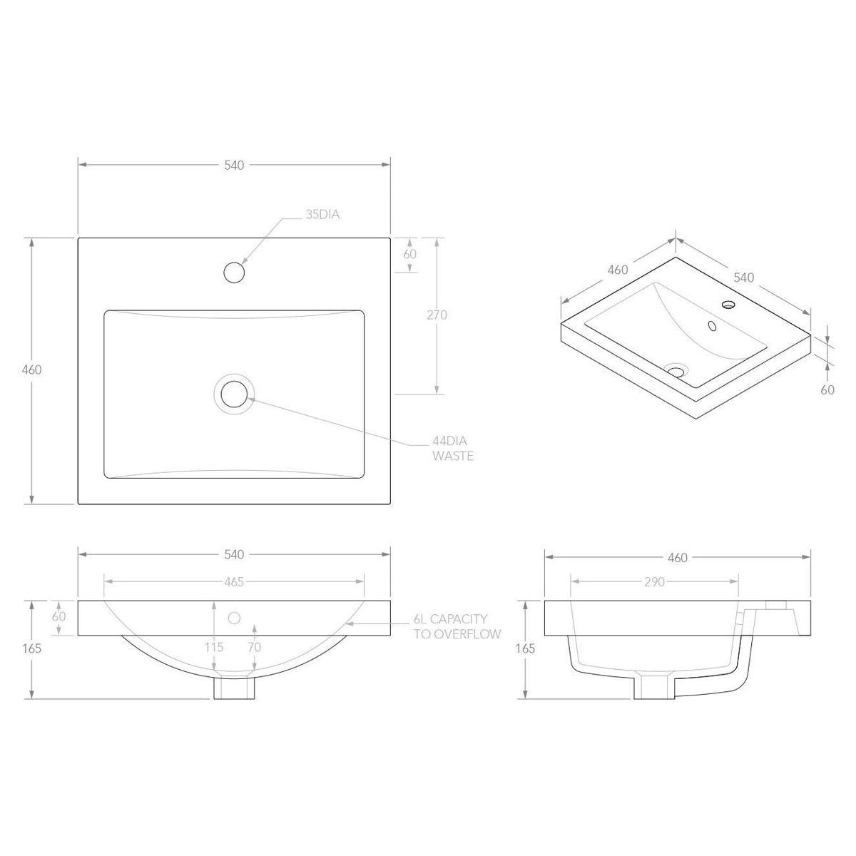 Scoop Semi-Inset Basin in Gloss White