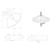 Square Corner Wall Hung Basin in Gloss White