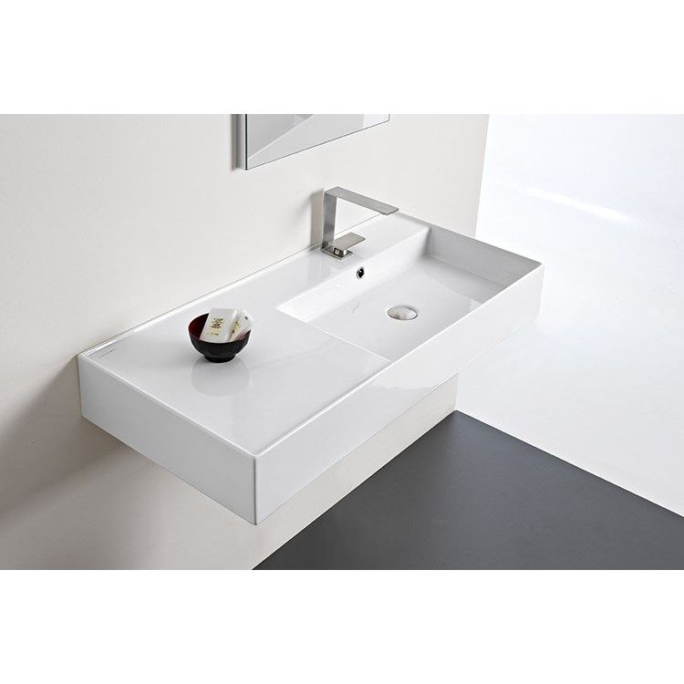 Teorema Wall Basin 1000 - No Taphole, Right Offset