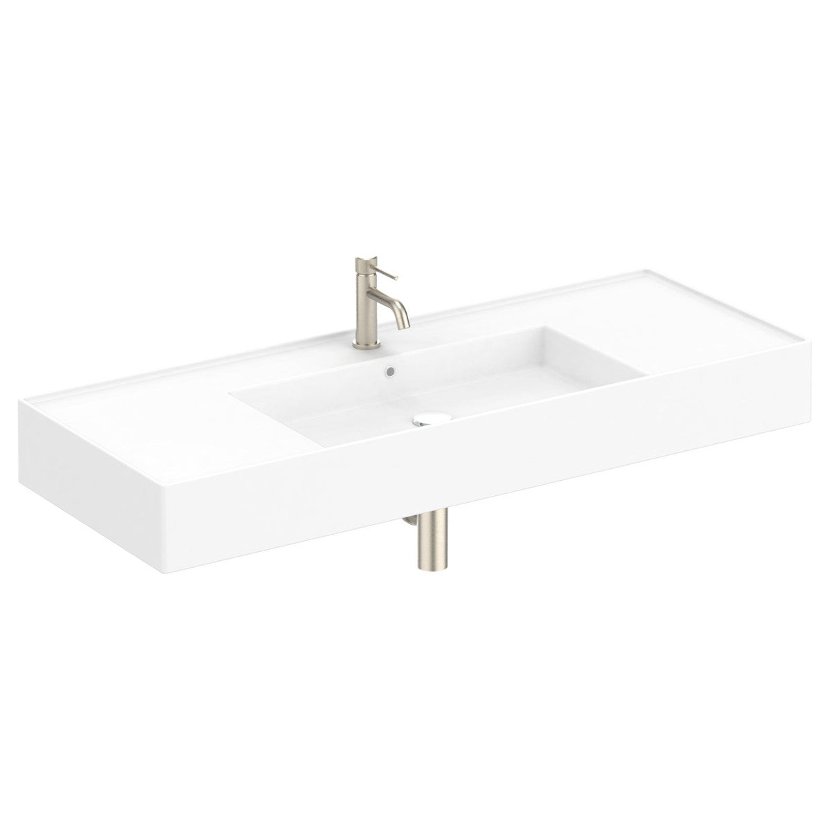Teorema 1200 Wall Hung Basin Centre in Gloss White