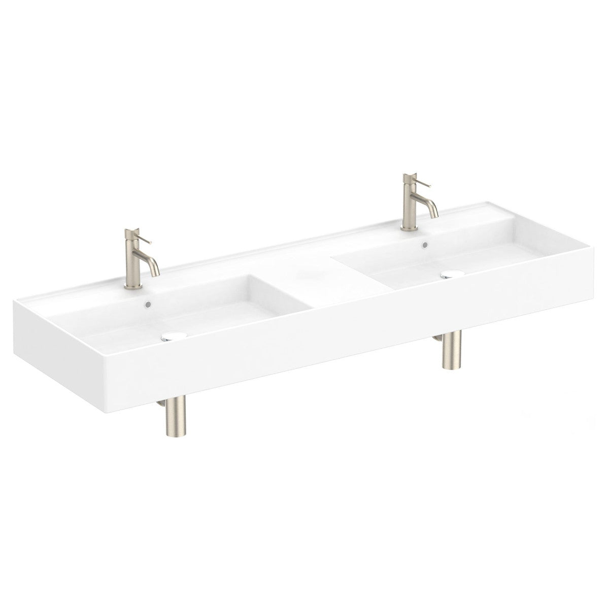 Teorema 1400 Wall Hung Basin Double in Gloss White
