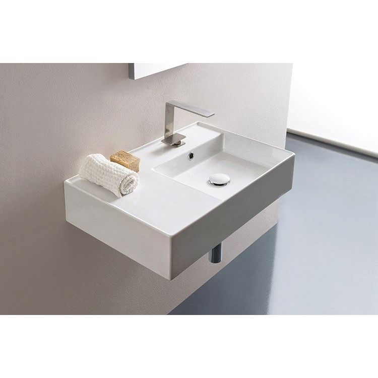 Teorema Wall Basin 600 - No Taphole, Right Offset