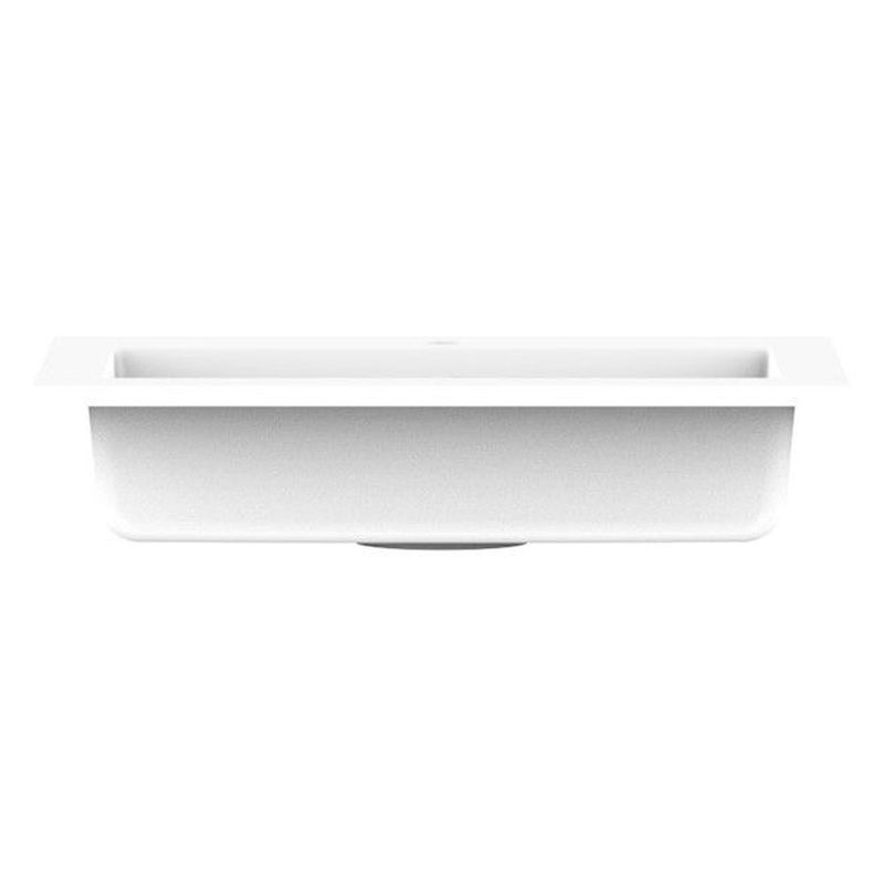 Glacier Cast Marble Moulded Top 600mm Centre Bowl 0 Tap Hole in Gloss White