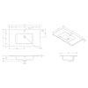 Glacier Cast Marble Moulded Top 900mm Centre Bowl 1 Tap Hole in Gloss White