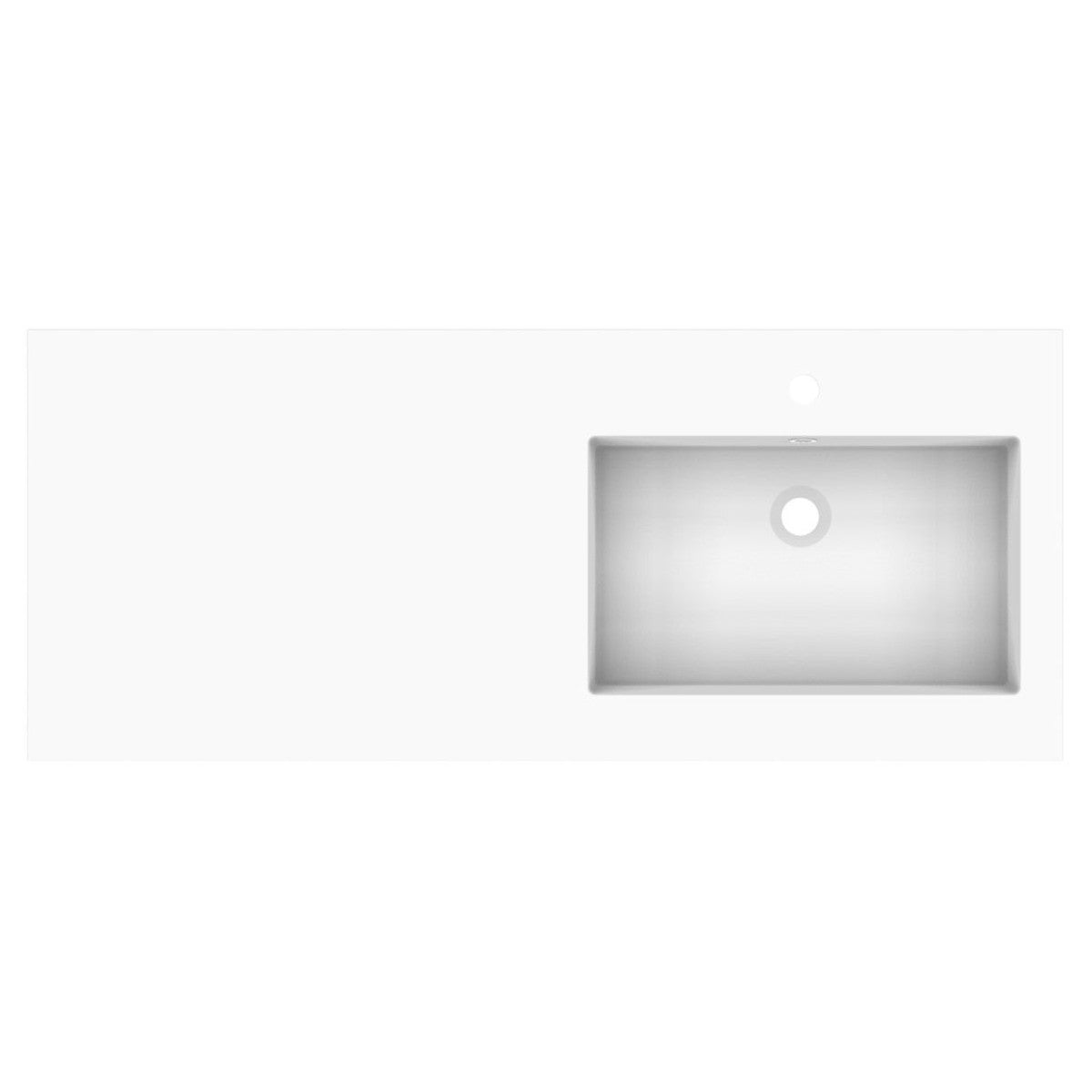 Glacier Cast Marble Moulded Top 1200mm Right Bowl 1 Tap Hole in Gloss White