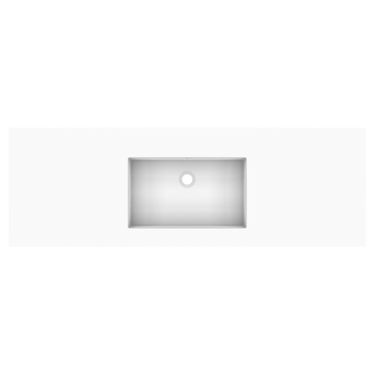 Glacier Cast Marble Moulded Top 1500mm Centre Bowl 0 Tap Hole in Gloss White