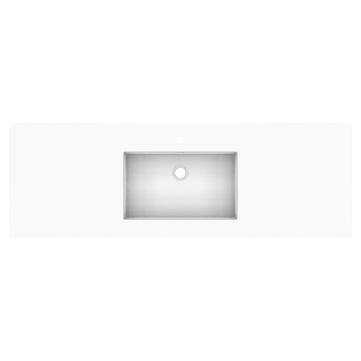 Glacier Cast Marble Moulded Top 1500mm Centre Bowl 1 Tap Hole in Gloss White