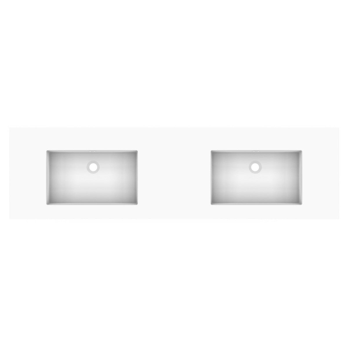Glacier Cast Marble Moulded Top 1800mm Double Bowl 0 Tap Hole in Gloss White