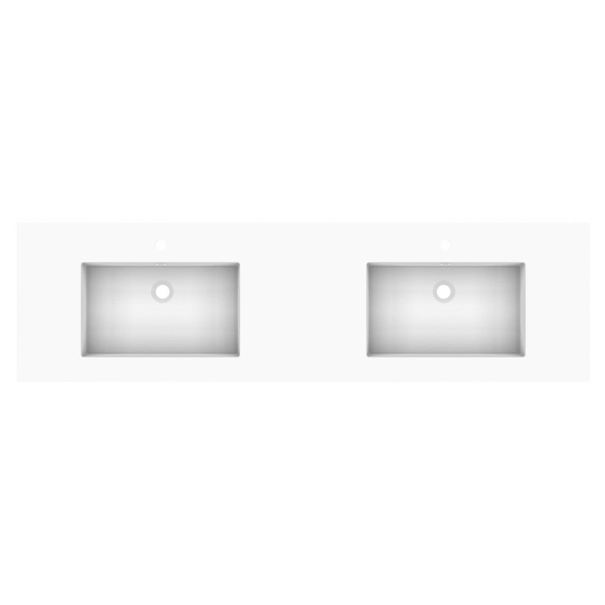 Glacier Cast Marble Moulded Top 1800mm Double Bowl 1 Tap Hole in Gloss White