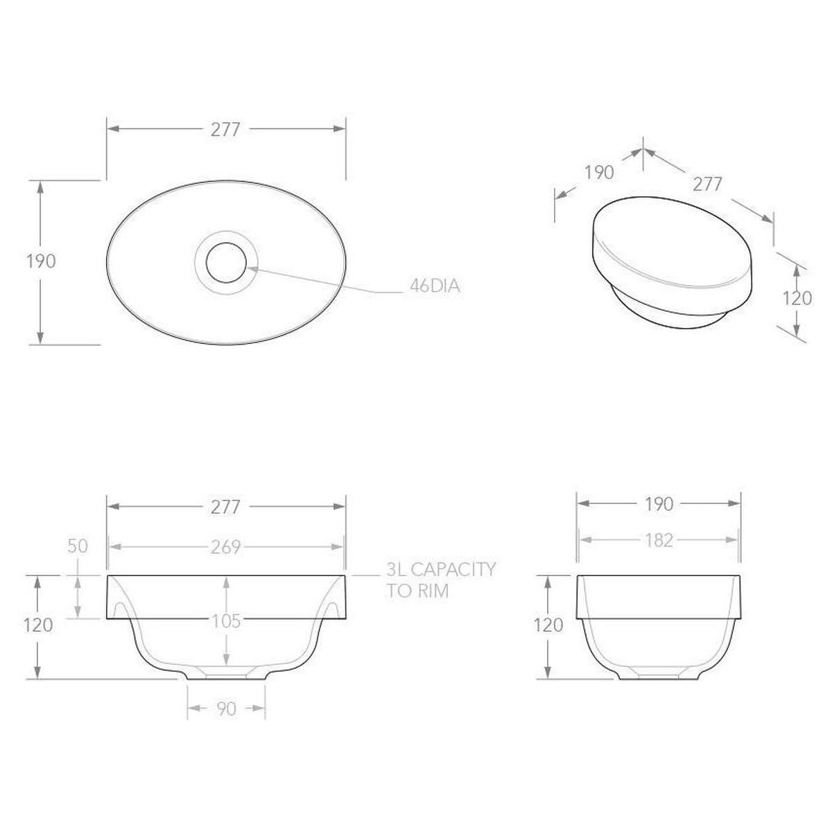 Joy Semi-Inset Basin in Gloss White