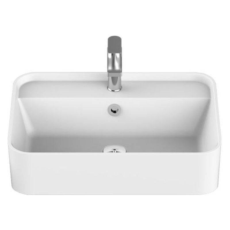 Miya 550 Semi-Recessed Basin in Gloss White