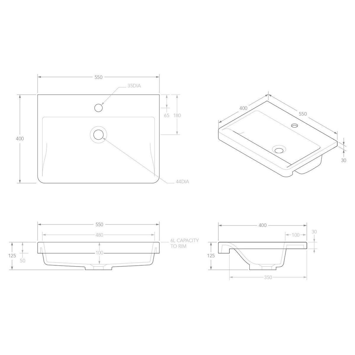 Integrity Semi-Recessed Basin in Gloss White