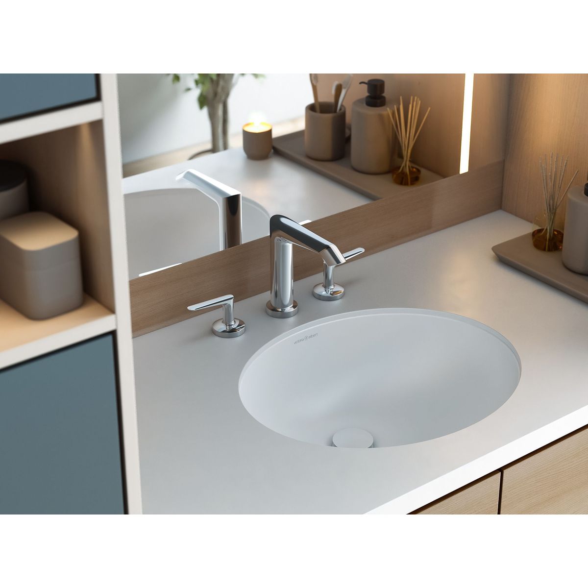 Victoria + Albert Laceno 49 Oval Undermount Basin With Internal Overflow, Gloss White