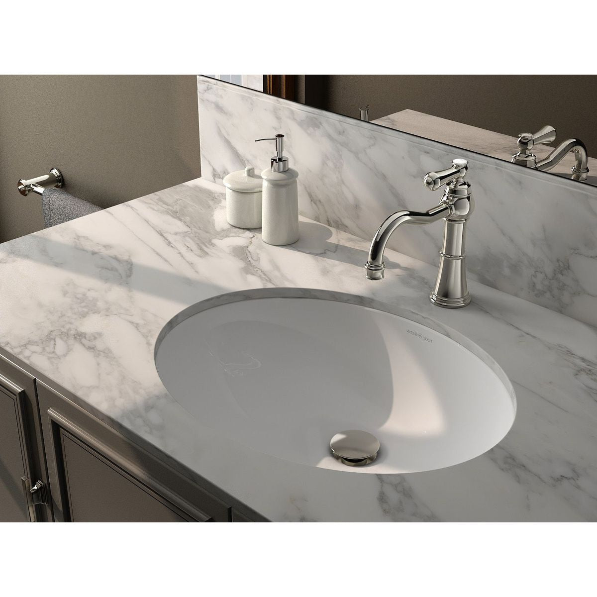Victoria + Albert Laceno 56 Oval Undermount Basin With Internal Overflow, Gloss White