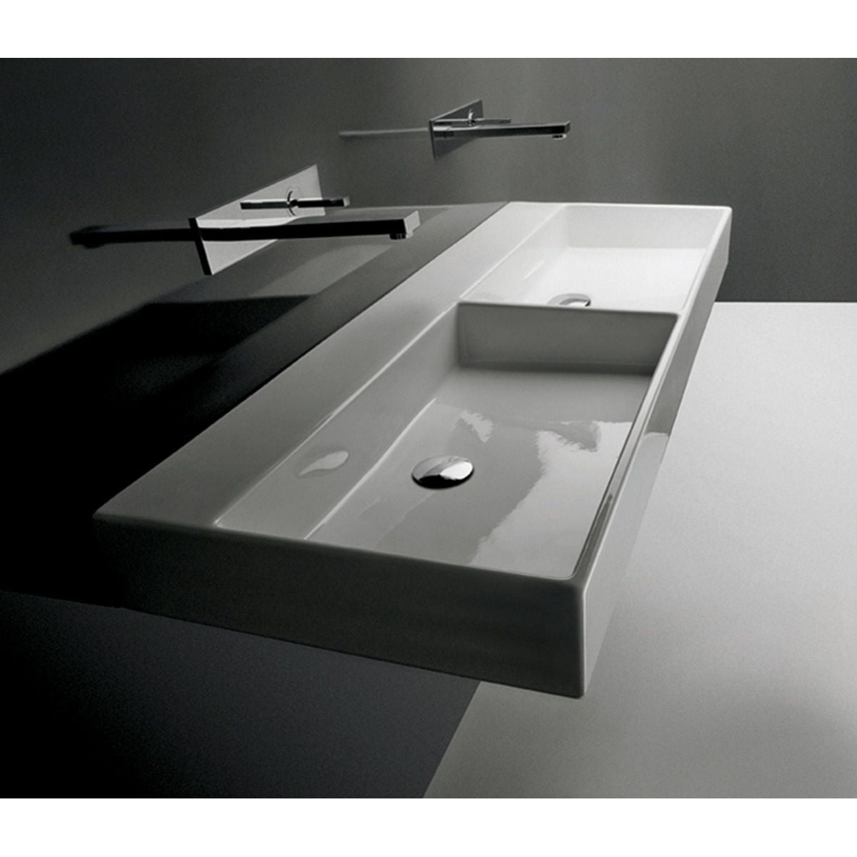 Studio Bagno Unlimited 120 V2 Double Bowl Bench/Wall Basin - 2 Tapholes