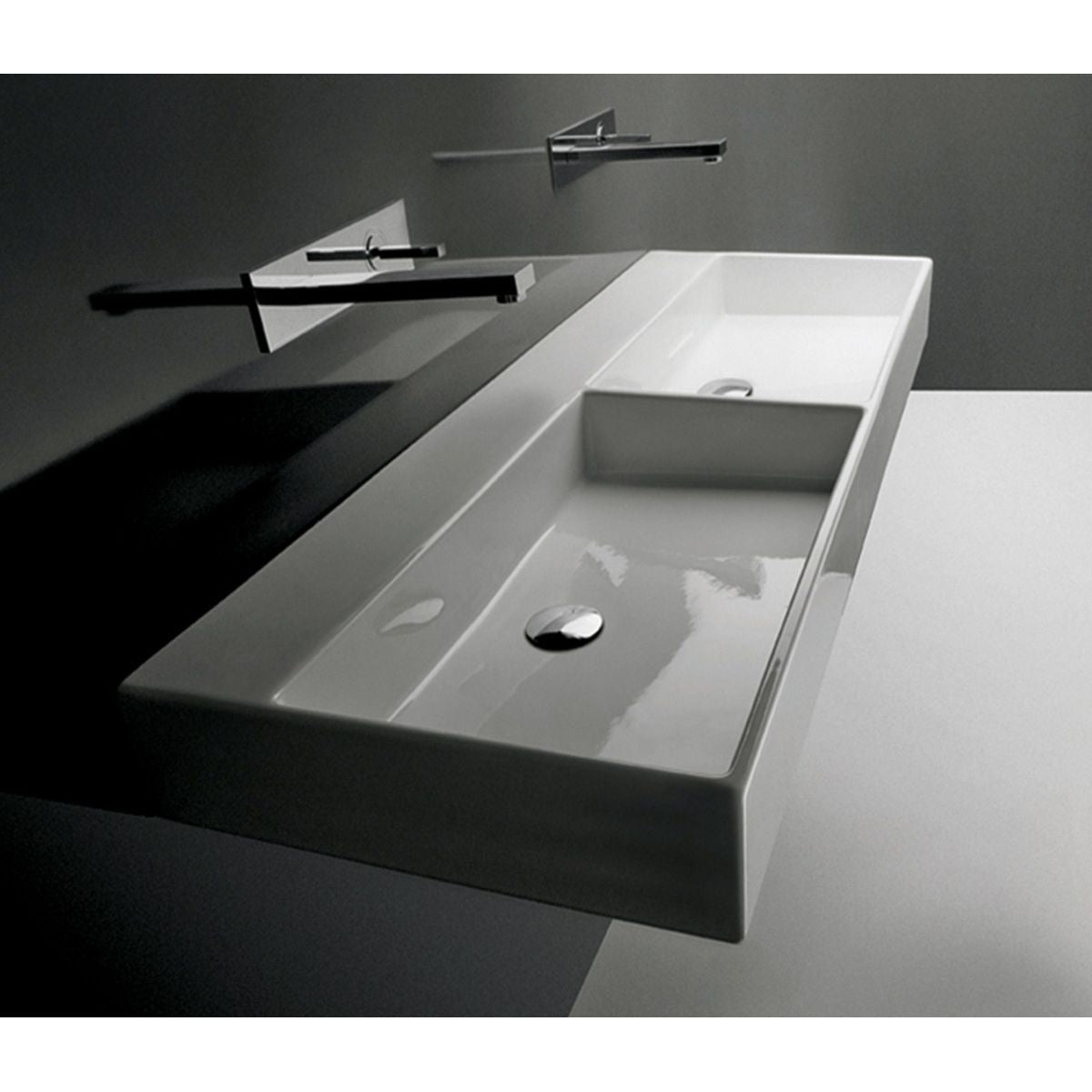 Studio Bagno Unlimited 140 V2 Double Bowl Bench/Wall Basin - 2 Tapholes