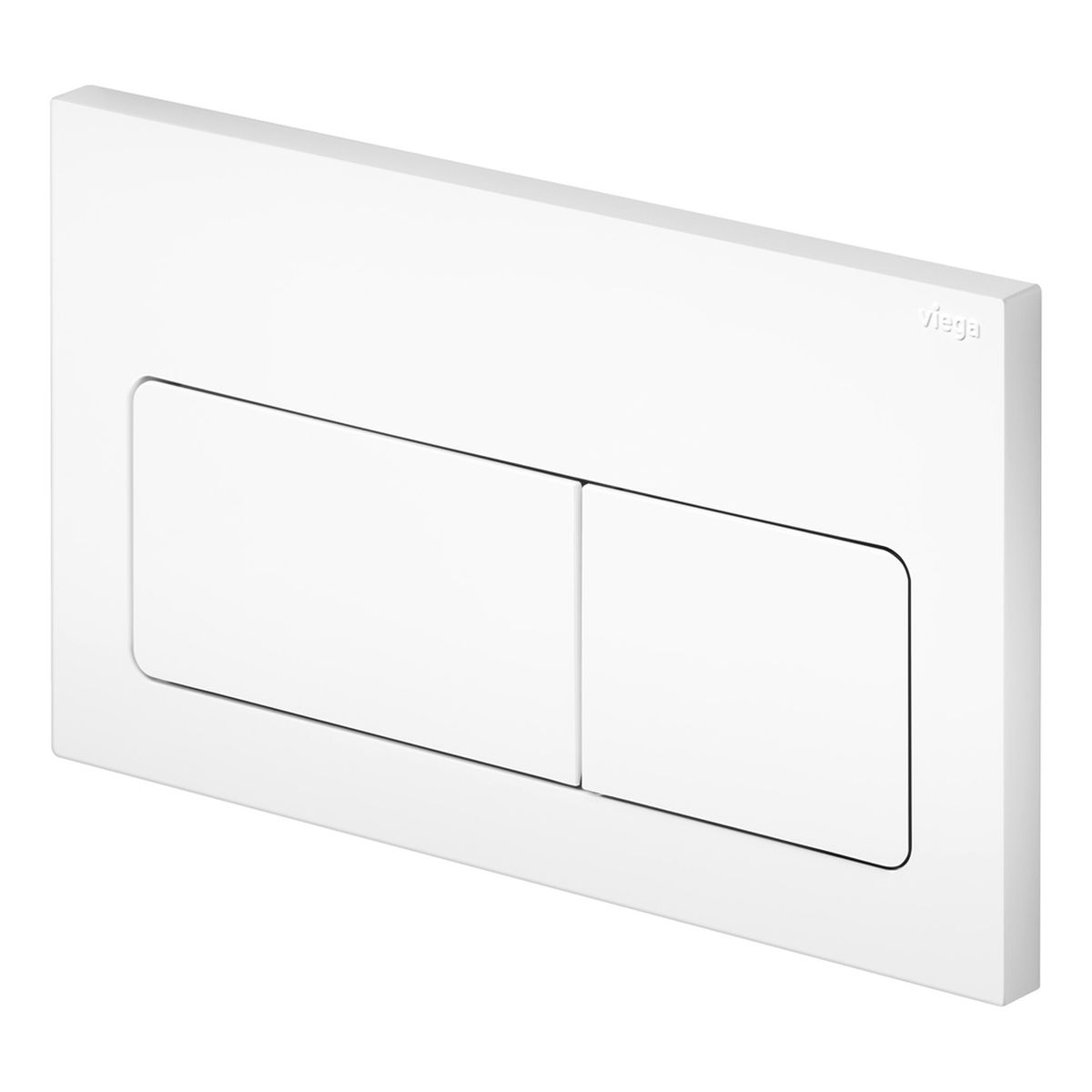 Viega Visign Life5 Soft Rectangular Button Flush Plate, Gloss White