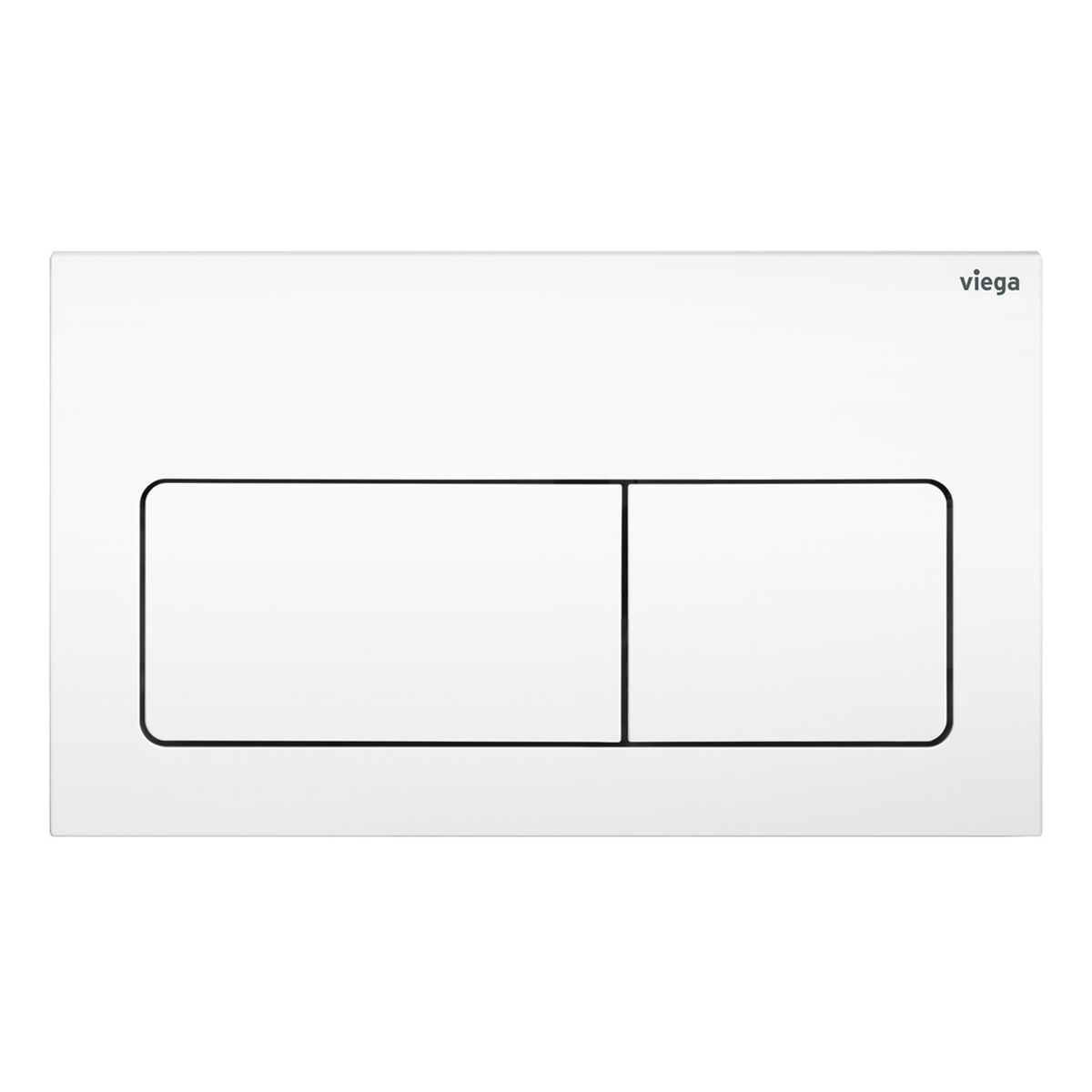 Viega Visign Life5 Soft Rectangular Button Flush Plate, Gloss White