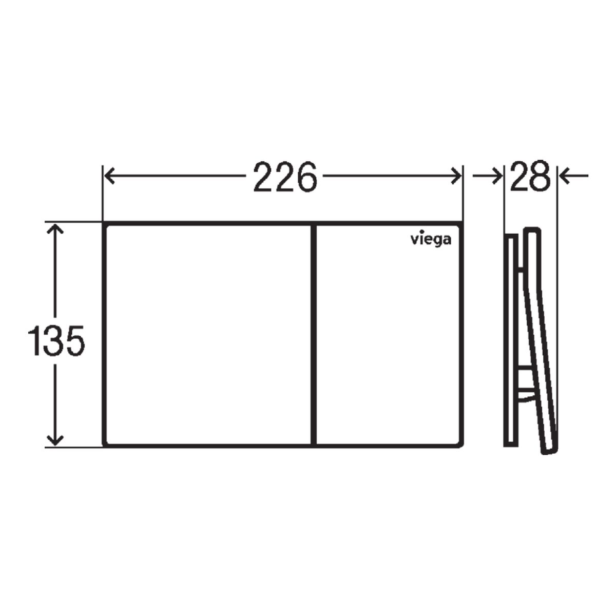 Viega Visign More 200 Angled Flush Plate, White Glass