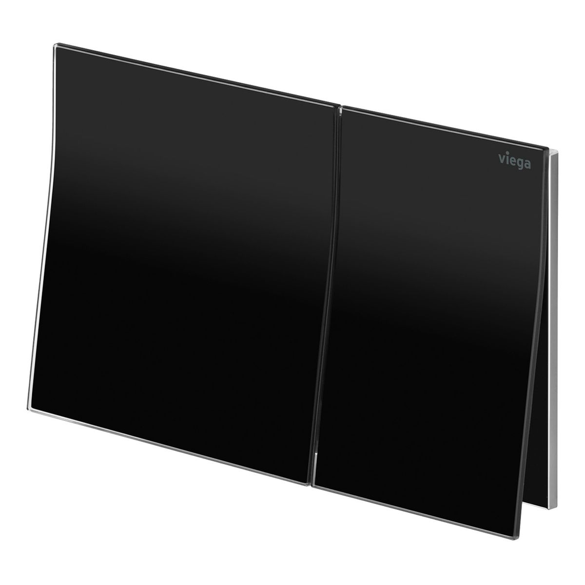 Viega Visign More 200 Angled Flush Plate, Black Glass