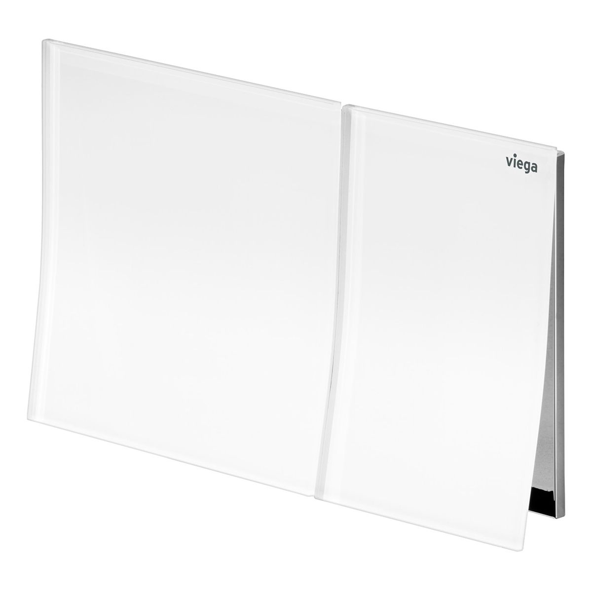 Viega Visign More 200 Angled Flush Plate, White Glass