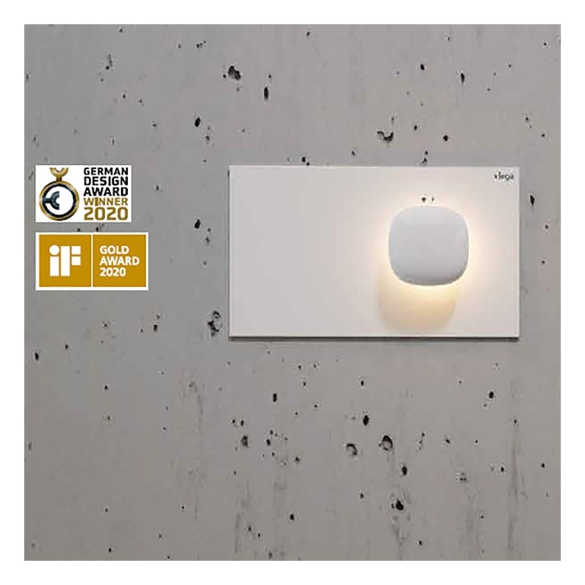 Viega Visign More 202 Electronic Flush Plate with LED Lamps, White