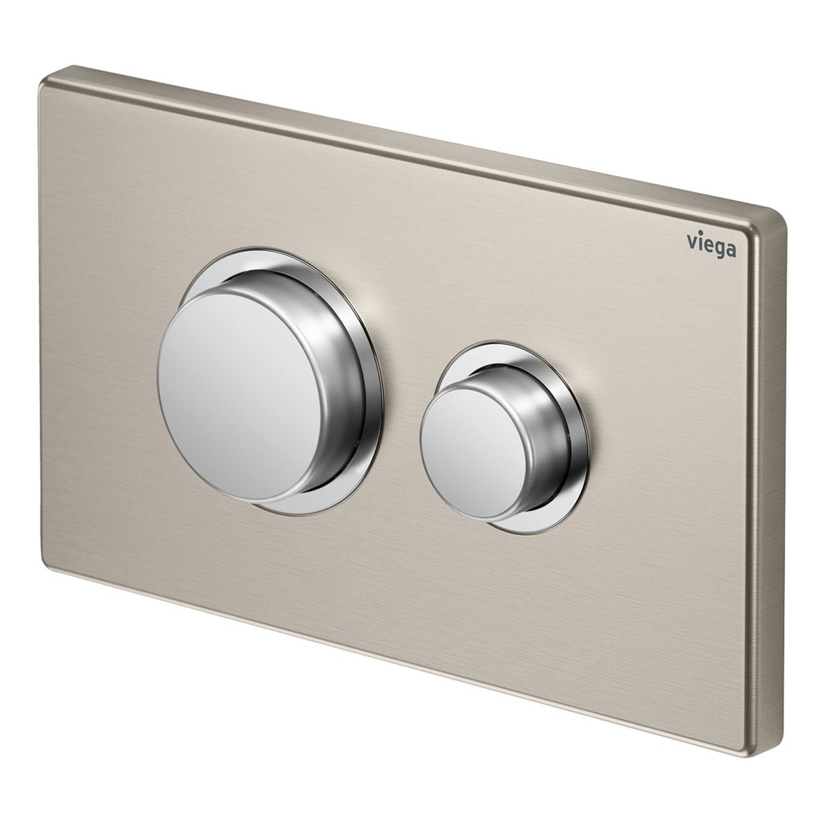 Viega Visign Public 11 Raised Button Flush Plate, Stainless Steel