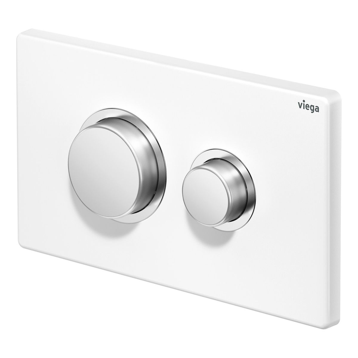 Viega Visign Public 11 Raised Button Flush Plate, White and Chrome